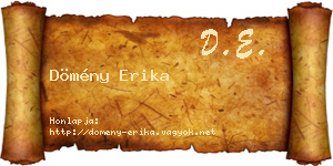 Dömény Erika névjegykártya